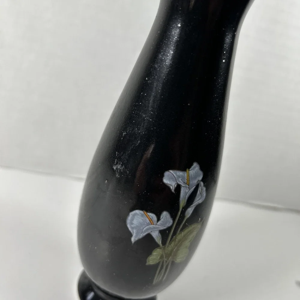 Vintage Mars 80's Black‎ Bud Base Blue Lily 8 Inch